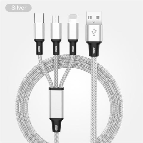 3 in 1 USB Charger Cable (1,2m / 4ft)